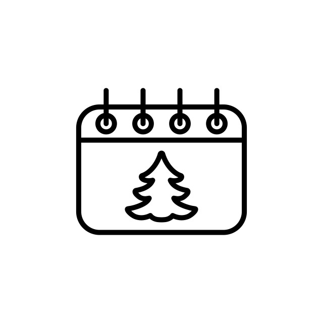 Tree winter holidays schedule calendar
