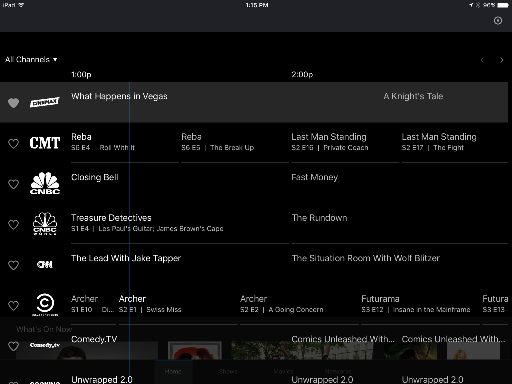 direct tv streaming channels list