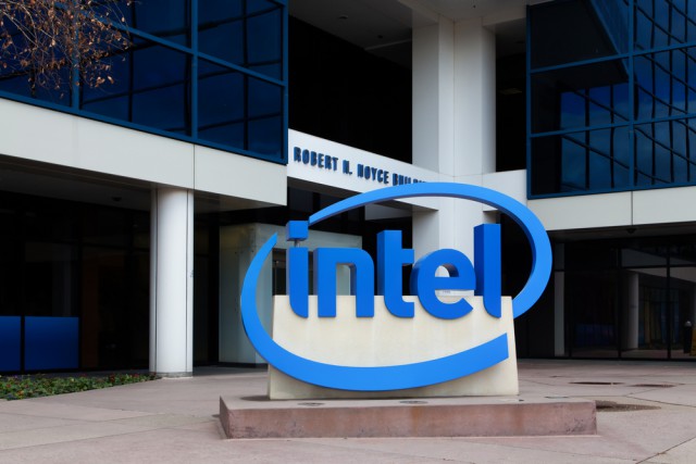 Intel logo building