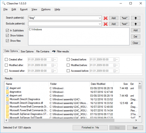 CSearcher is a fast, portable desktop search tool