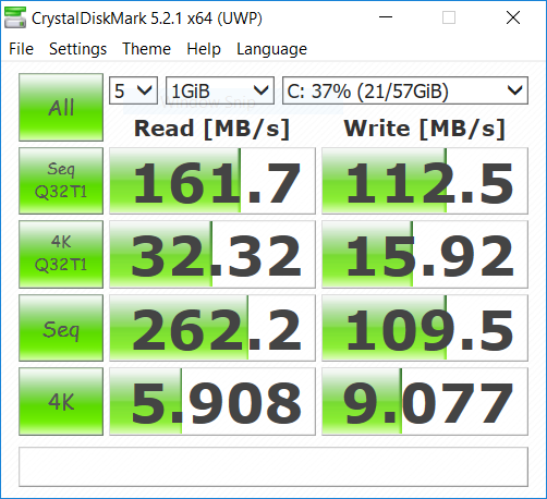 Chuwi LapBook 14.1 storage benchmark