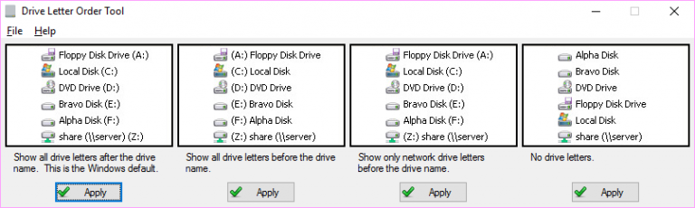 How to show drive letters before drive names in Windows Explorer