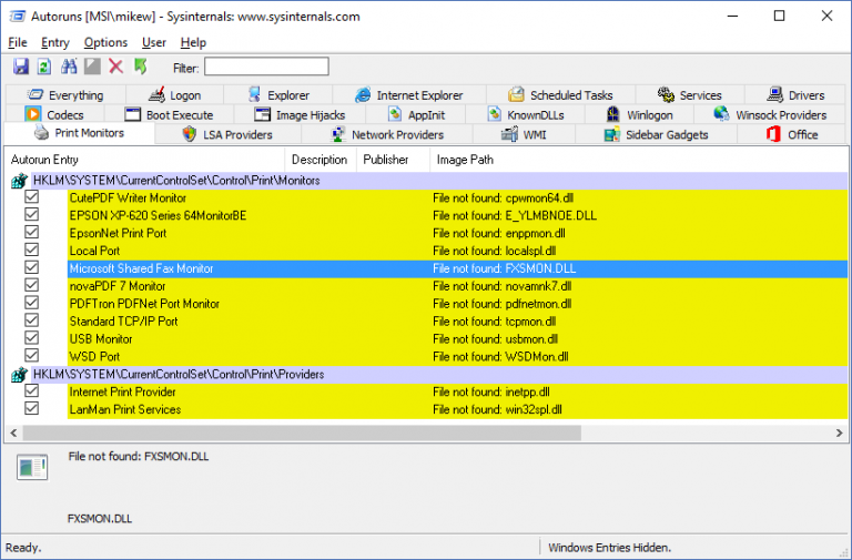 sysinternals process monitor