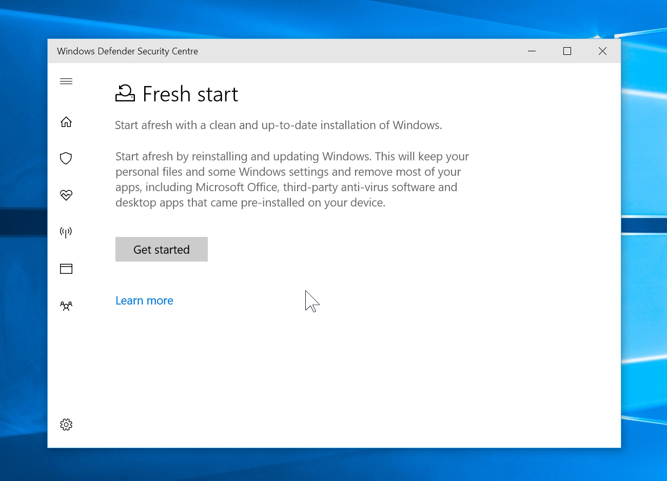 fresh download windows 10