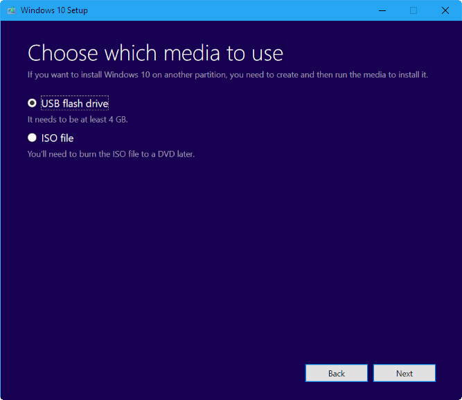 Windows 10 media creation