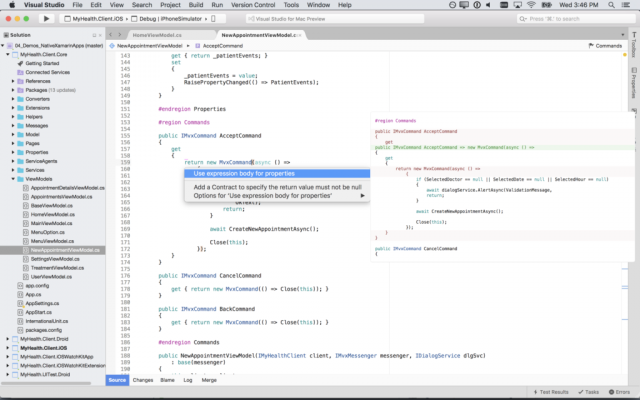 web project properties in visual studio for mac