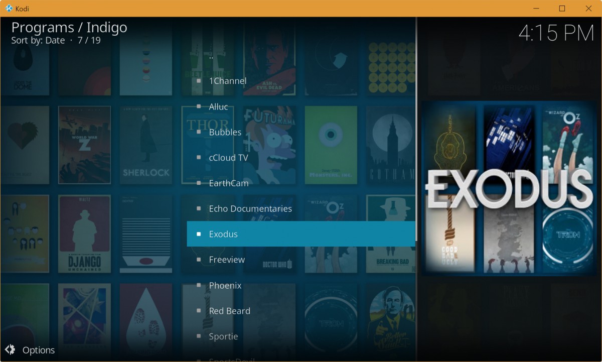 kodi addons exodus wont load