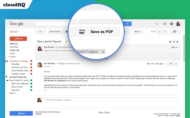 Save Gmail emails to PDF or ZIP with a click