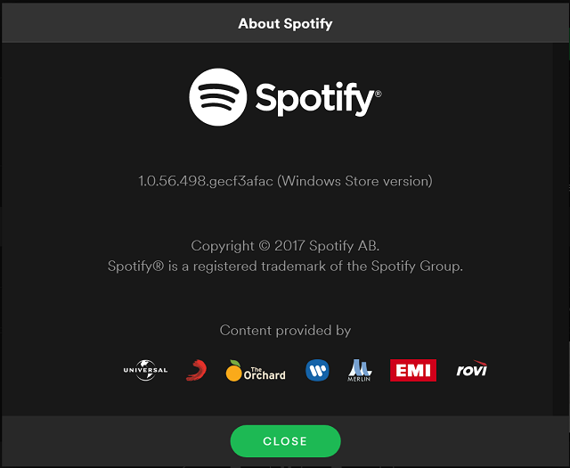 SpotifyWin10Store