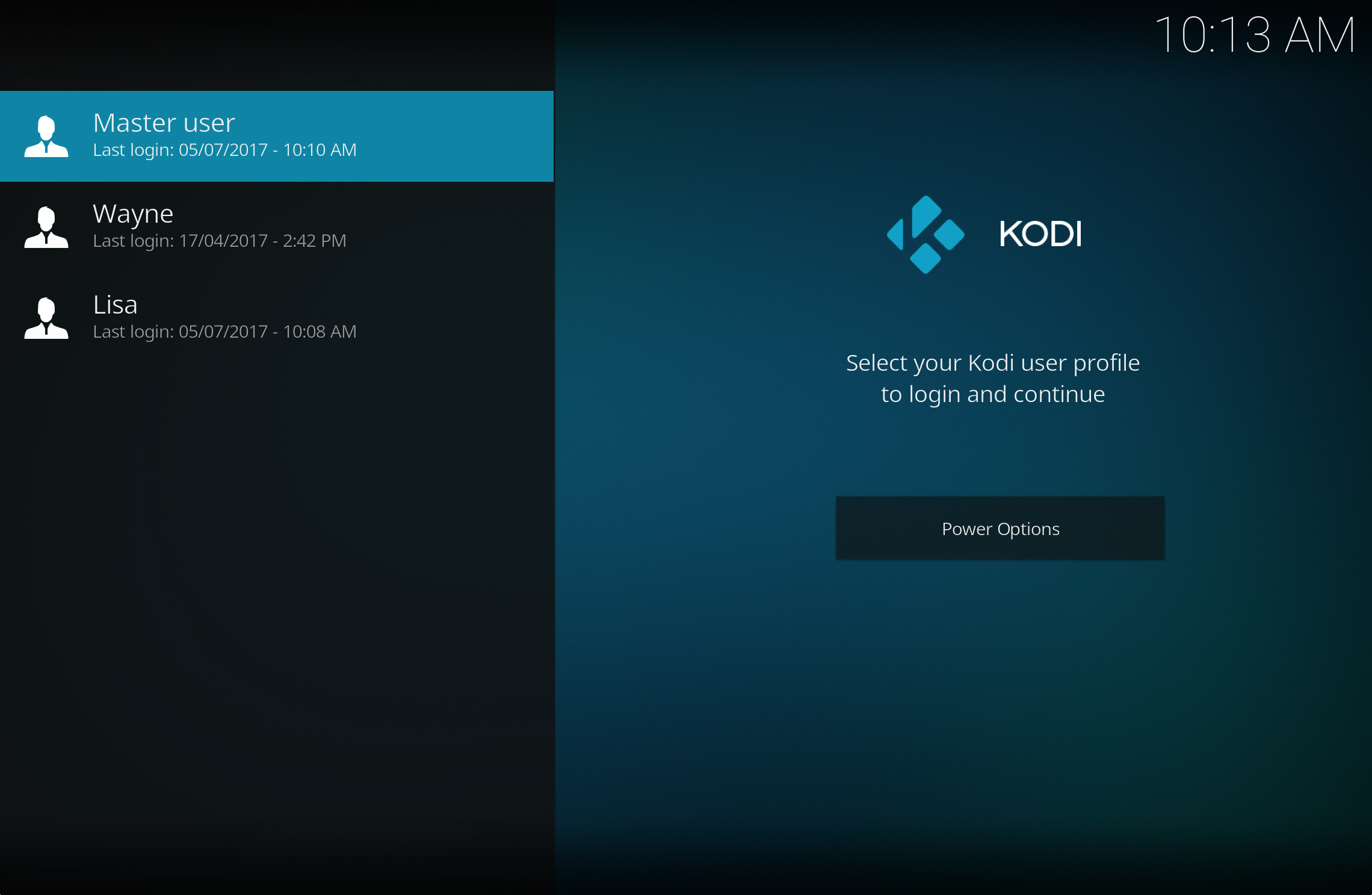 Kodi profiles