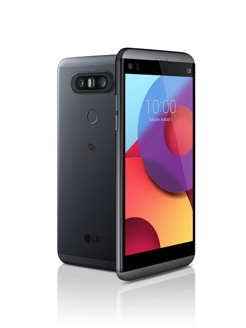 LG Q8 front back
