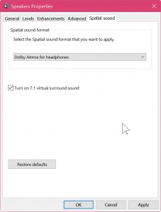 how to enable surround sound windows 10