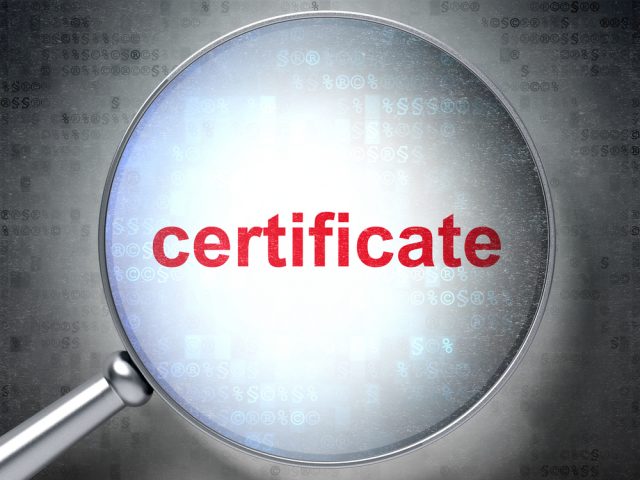 Magnified certificare