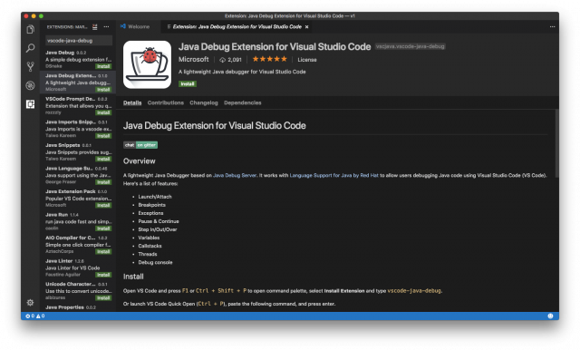 Microsoft Java Debug Extension for Visual Studio Code