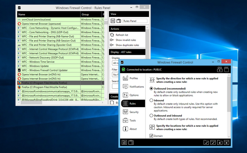 Windows firewall control настройка