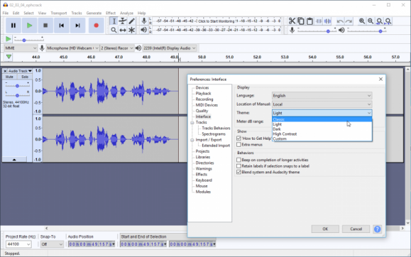 audacity recording program