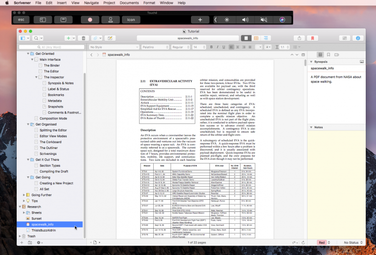 organizing pdf files in scrivener for pc