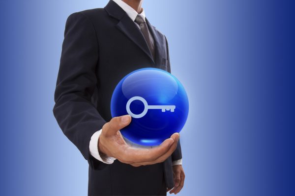 Crystal ball with key