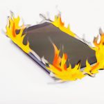 Smartphone in flames