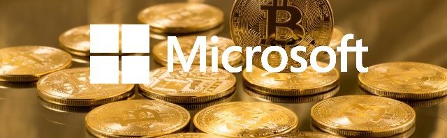 Bitcoin with Microsoft logo