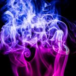 Blue and purple smoke