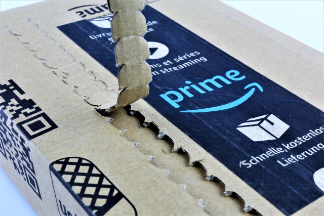 Ripping open an Amazon Prime box