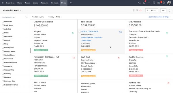 Zoho deal prediction