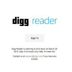 Digg Reader sign in page