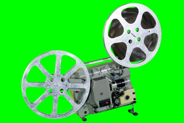 Projector on a green screen