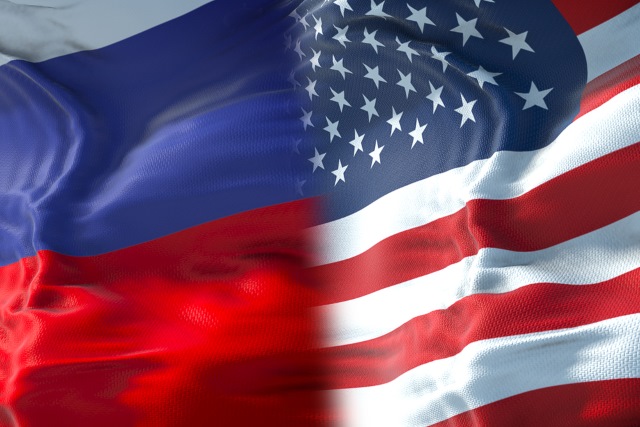 Russian and US flags