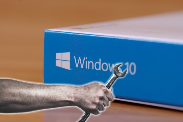 Windows 10 box and spanner