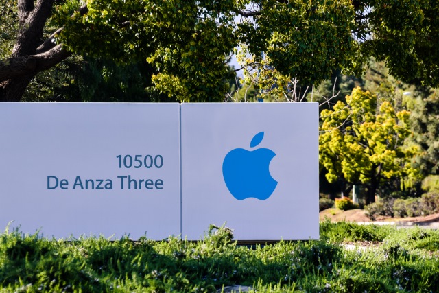 Blue Apple campus sign