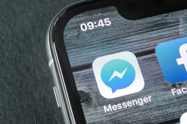 Facebook Messenger icon on iPhone X