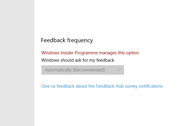 Feedback frequency setting