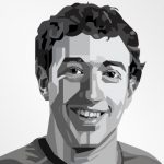 Black and white portrait of Mark Zuckerberg