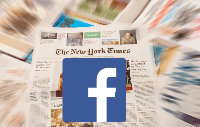 New York Times with Facebook logo