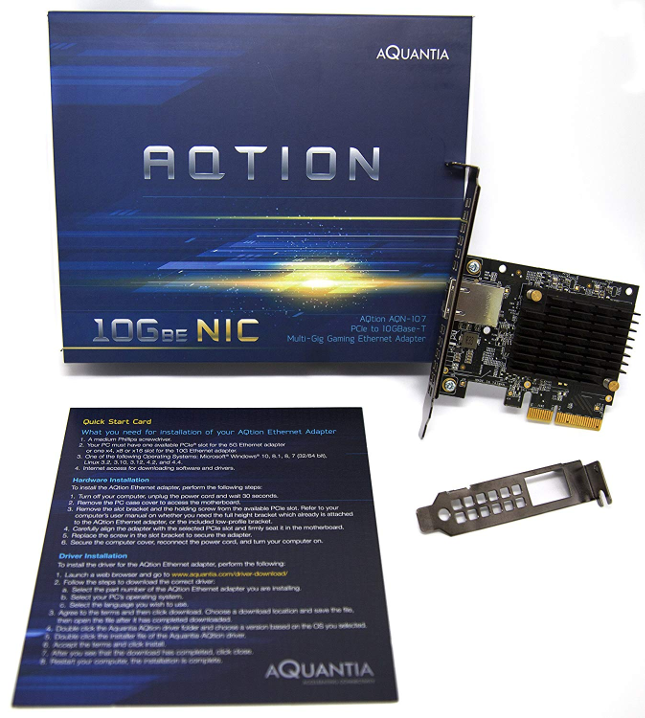 Aquantia Launches Aqtion Aqn 107 Gamer Edition 10g Pcie Nic For Windows 10 And Linux Betanews