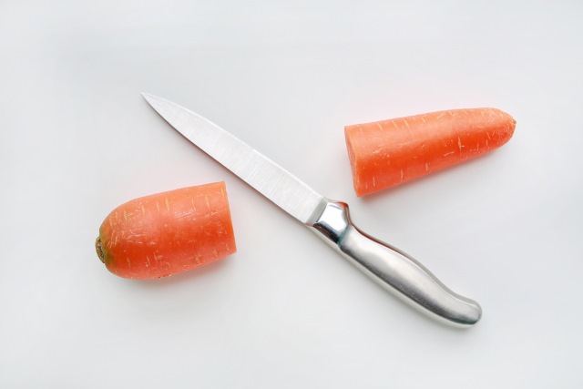 Carrot cut in half