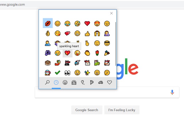 Google Chrome Emoji Context Menu