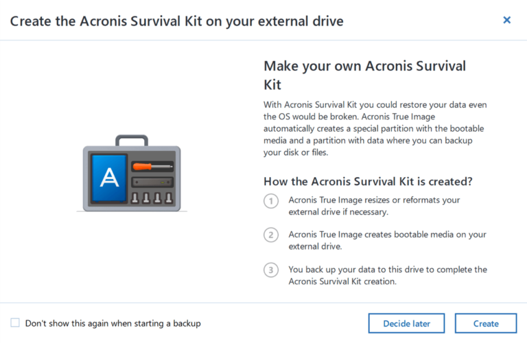 acronis true image remove nas credentials