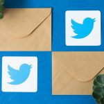 Twitter logo and envelopes