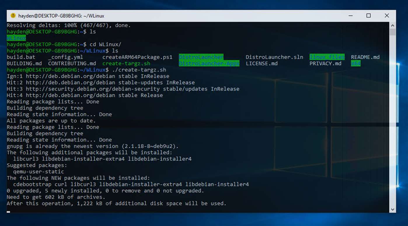 linux terminal for windows 10