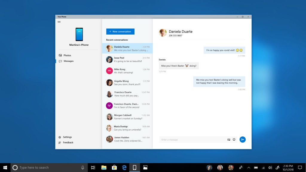 Microsoft's Your Phone app can now view, send, and receive ...