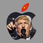 Apple logo with Trump and Chinese flag