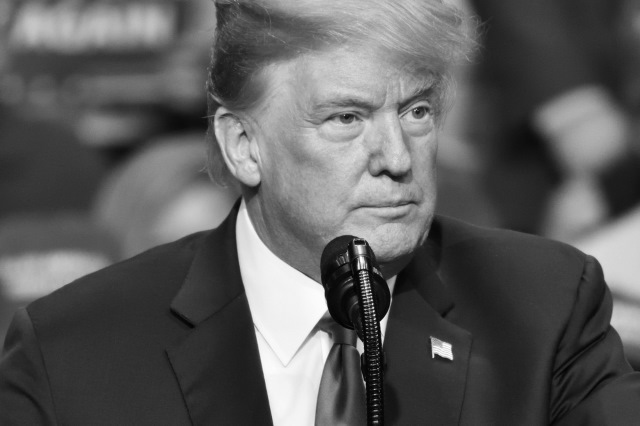 Black and white Trump