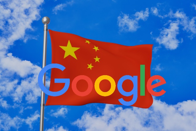 Google logo on Chinese flag