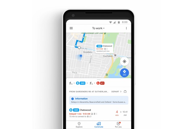 Google Maps real-time public transport updates