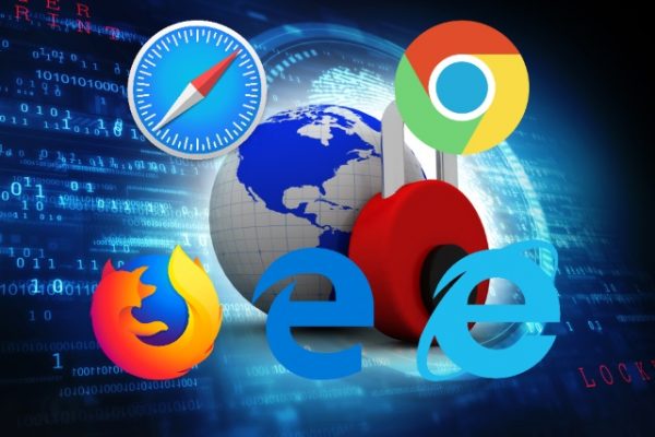Keamanan internet dengan logo browser