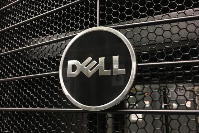 Black and chrome Dell logo