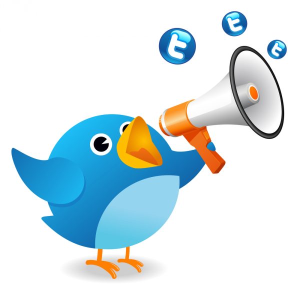 Twitter bird megaphone
